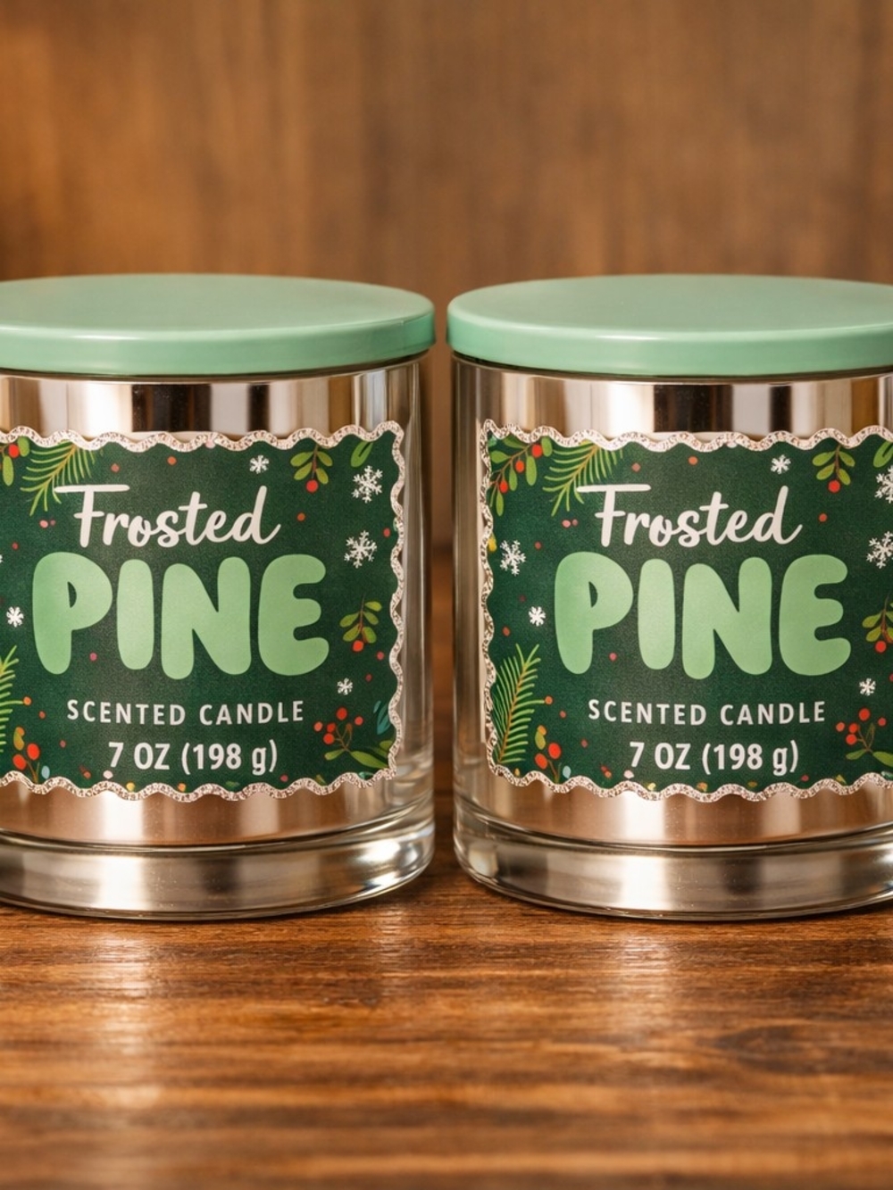 2 Frosted Pine Scented Candles
